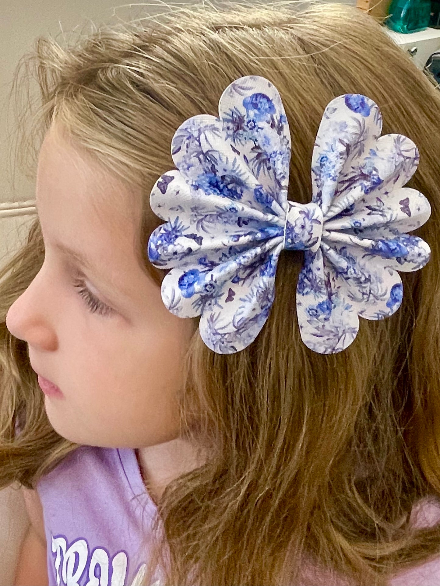 Large Floral Pinch Hair Bows