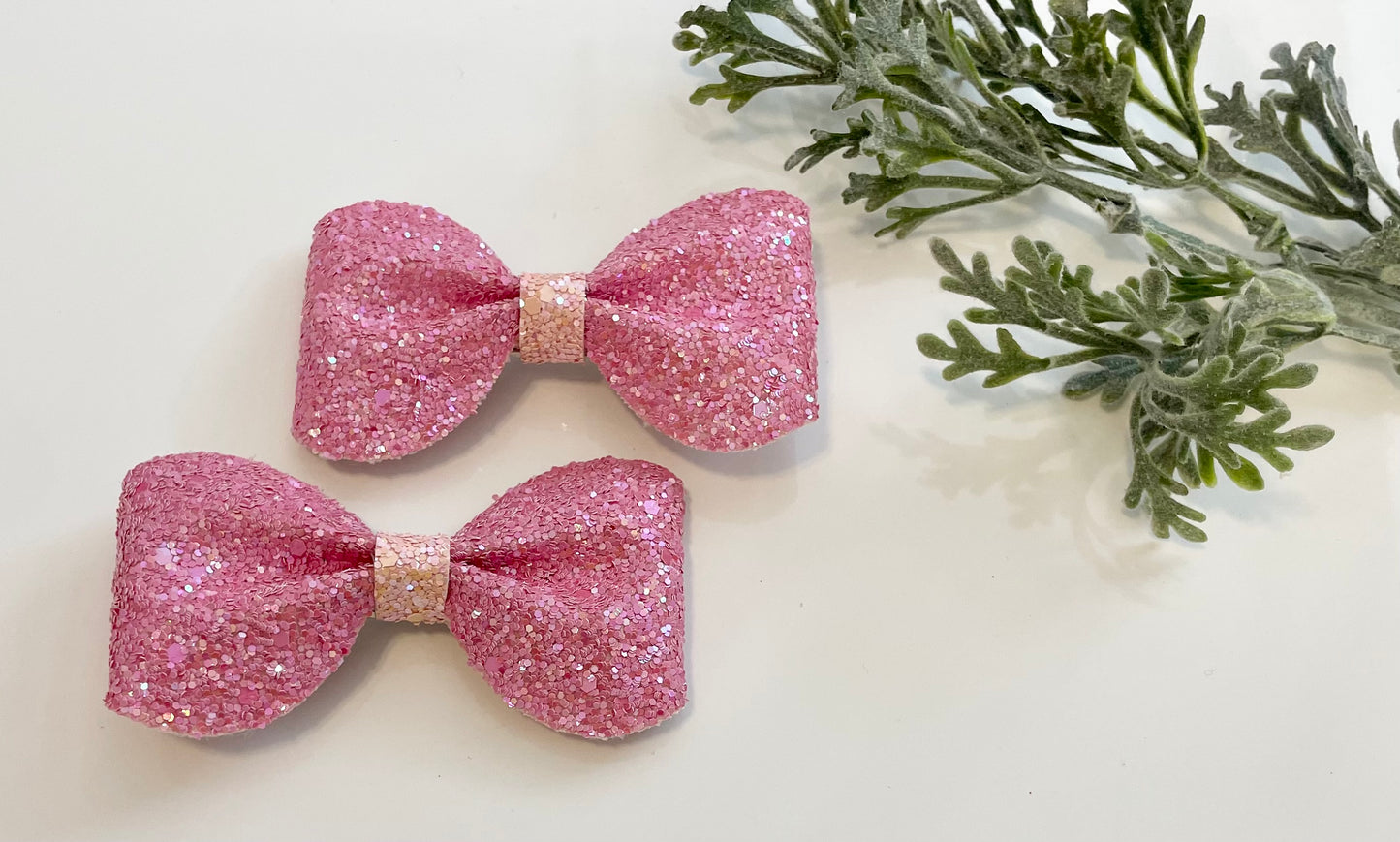 Hair Bow - Sparkly Pink