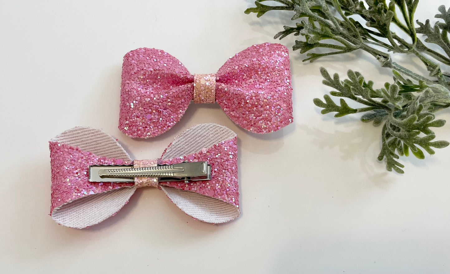 Hair Bow - Sparkly Pink