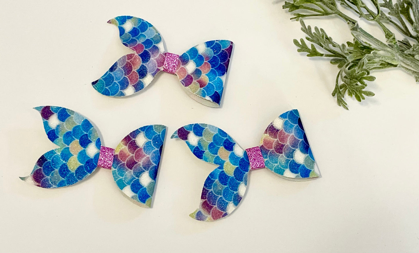 Mermaid Hair Bows - Blues