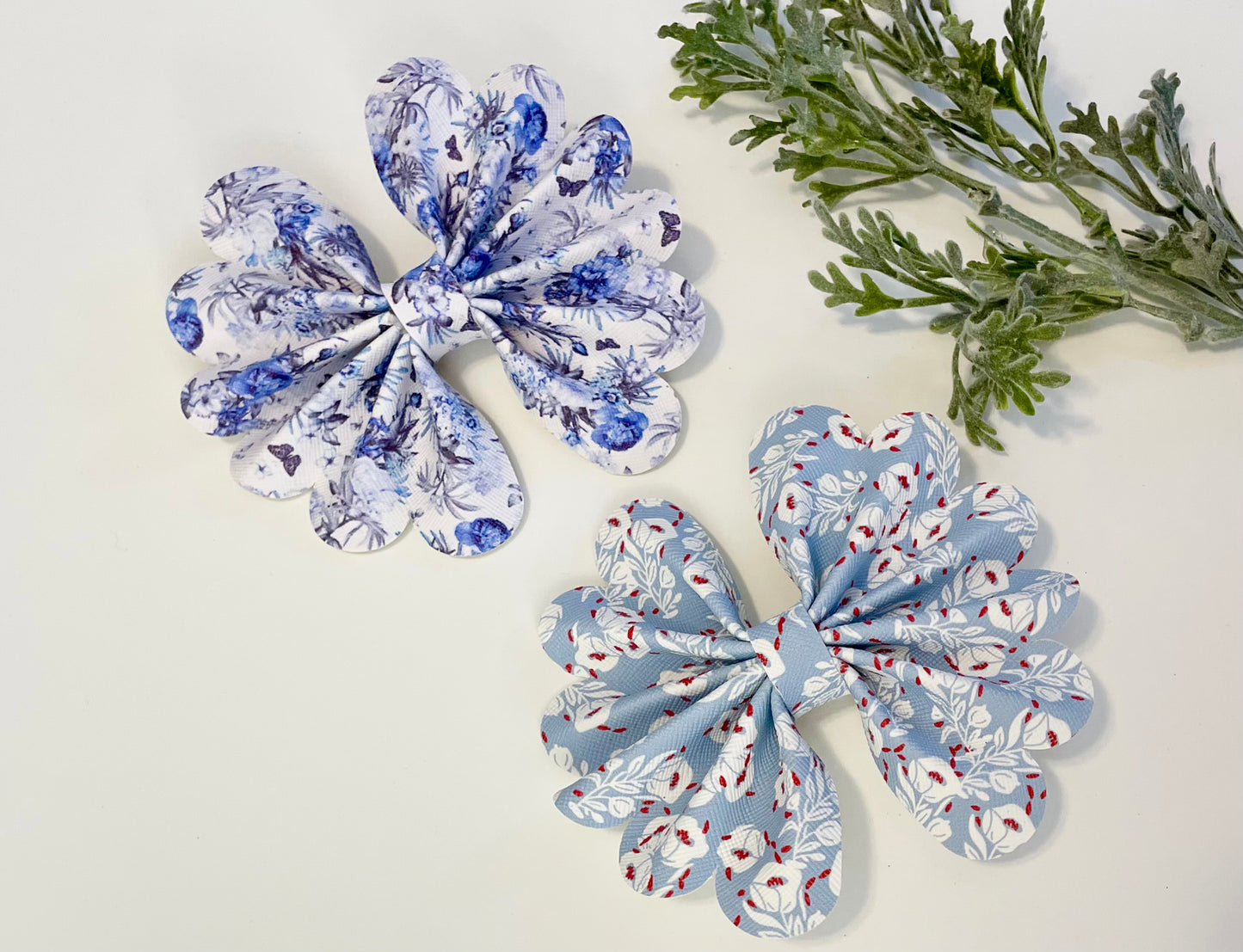 Large Floral Pinch Hair Bows