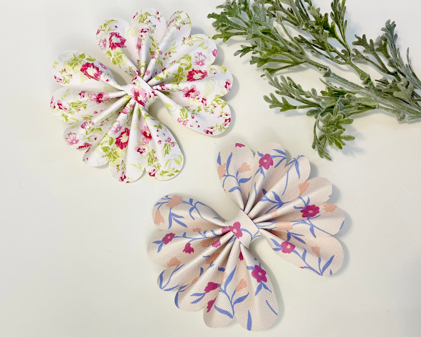 Large Floral Pinch Hair Bows