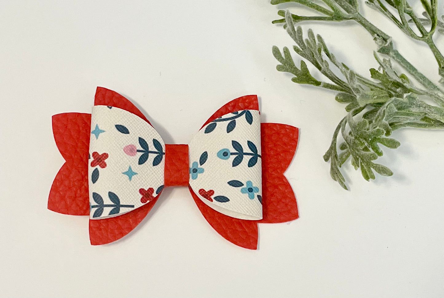 Hair Bows - Red & Floral