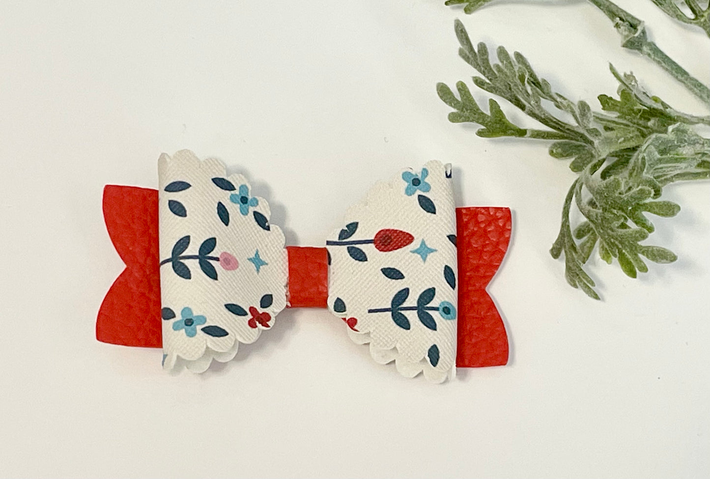 Hair Bows - Red & Floral