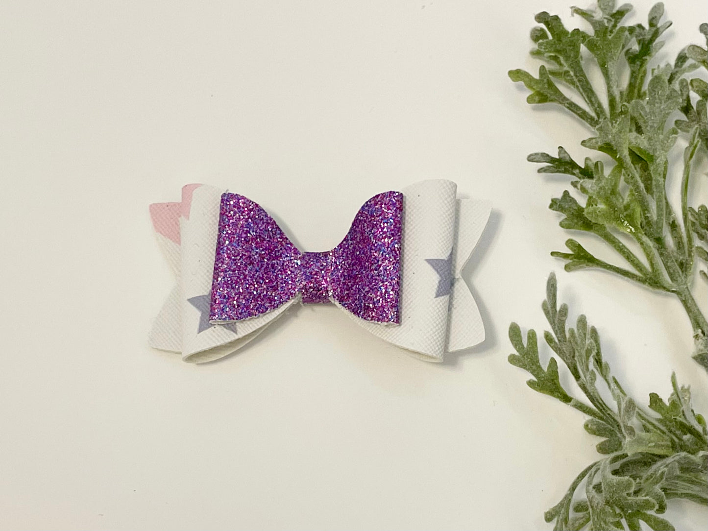 Hair Bows - Purple, Glitter & Stars