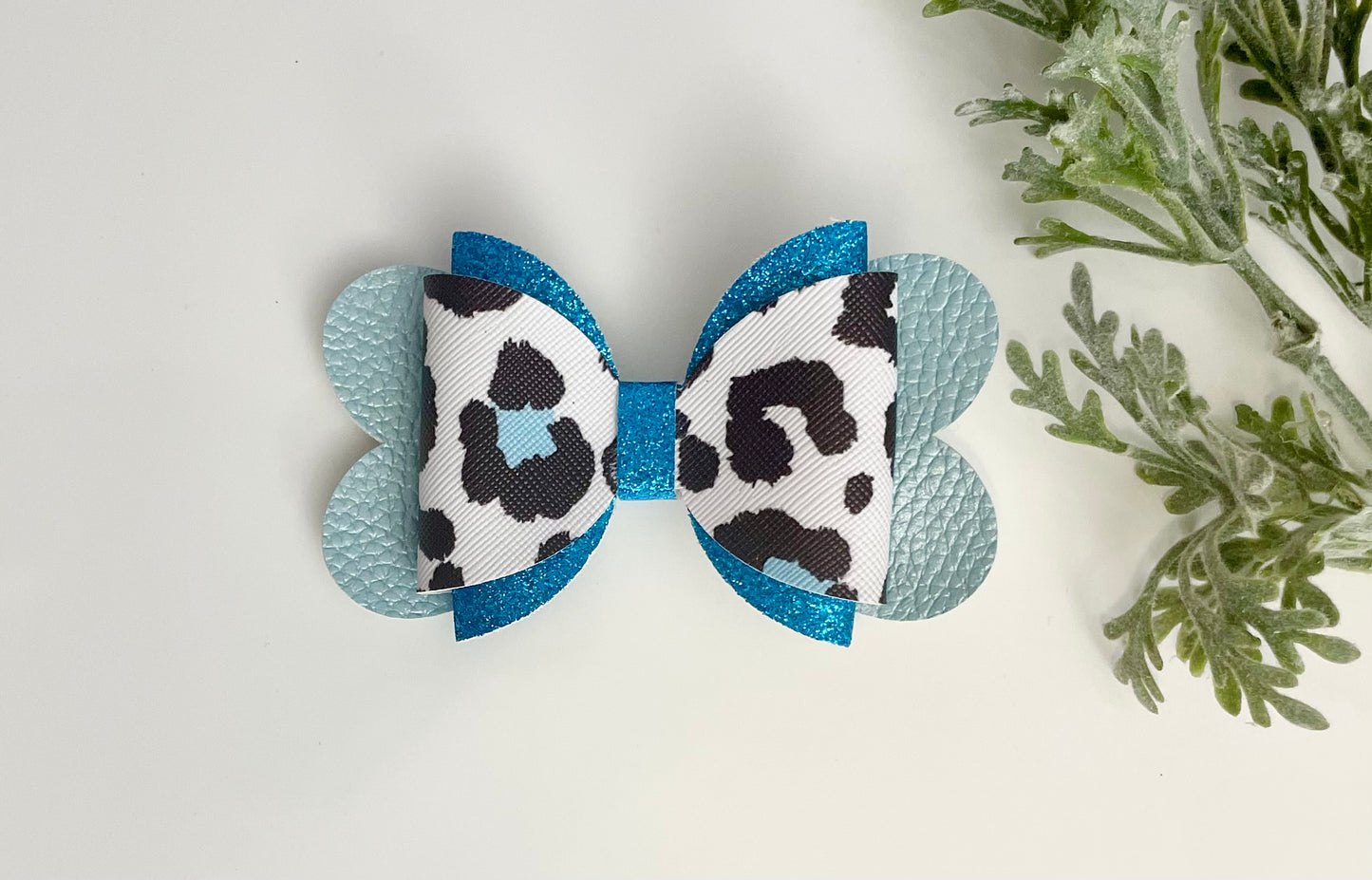 Hair Bows - Blue, Sparkles & Leopard Print