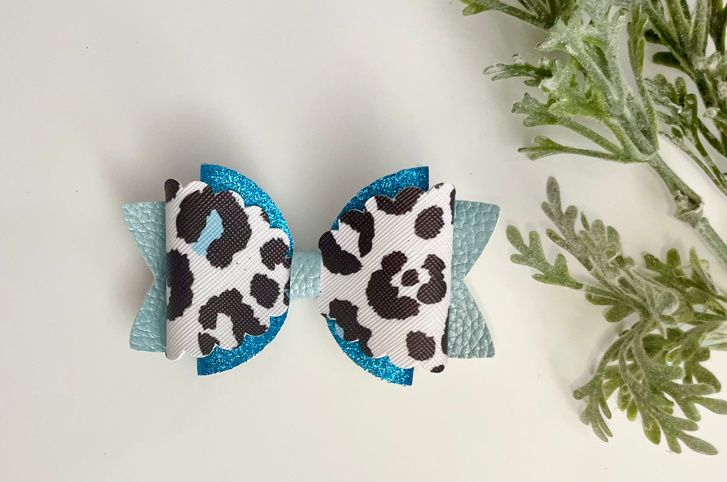 Hair Bows - Blue, Sparkles & Leopard Print