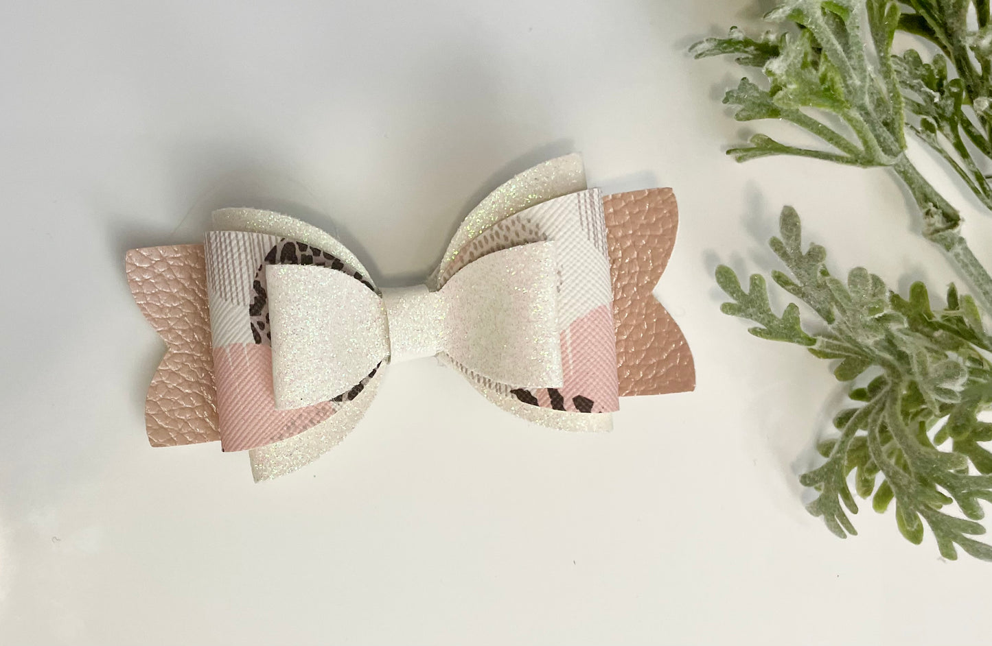 Hair Bows - Metallic Pink, Glitter & Animal Print