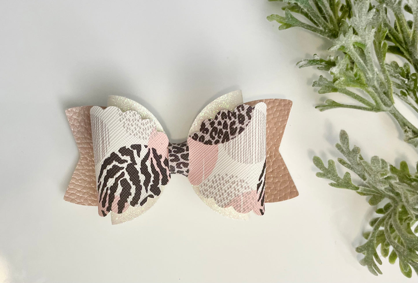 Hair Bows - Metallic Pink, Glitter & Animal Print