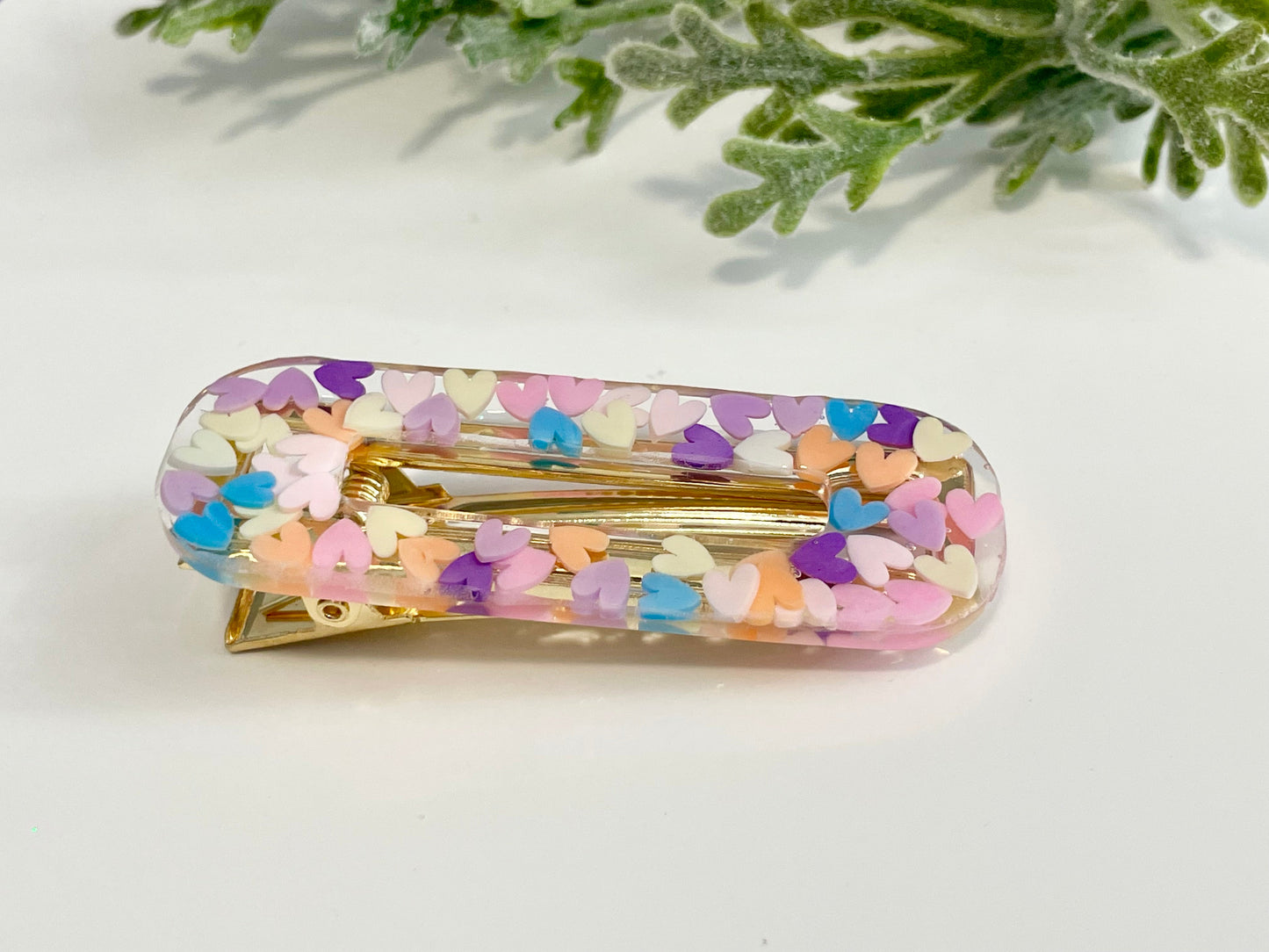 Resin Hair Clips - Candy Hearts