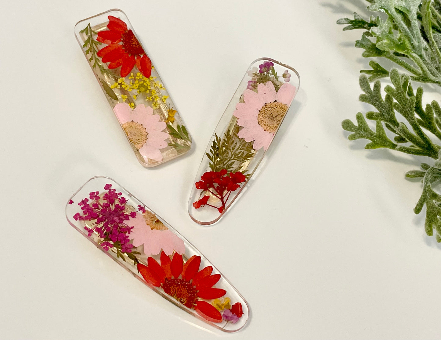 Resin Hair Clips - Flowers