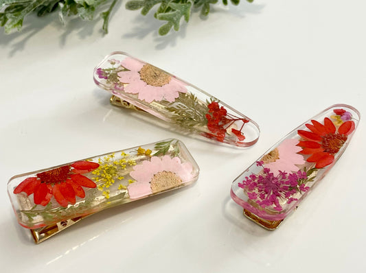 Resin Hair Clips - Flowers