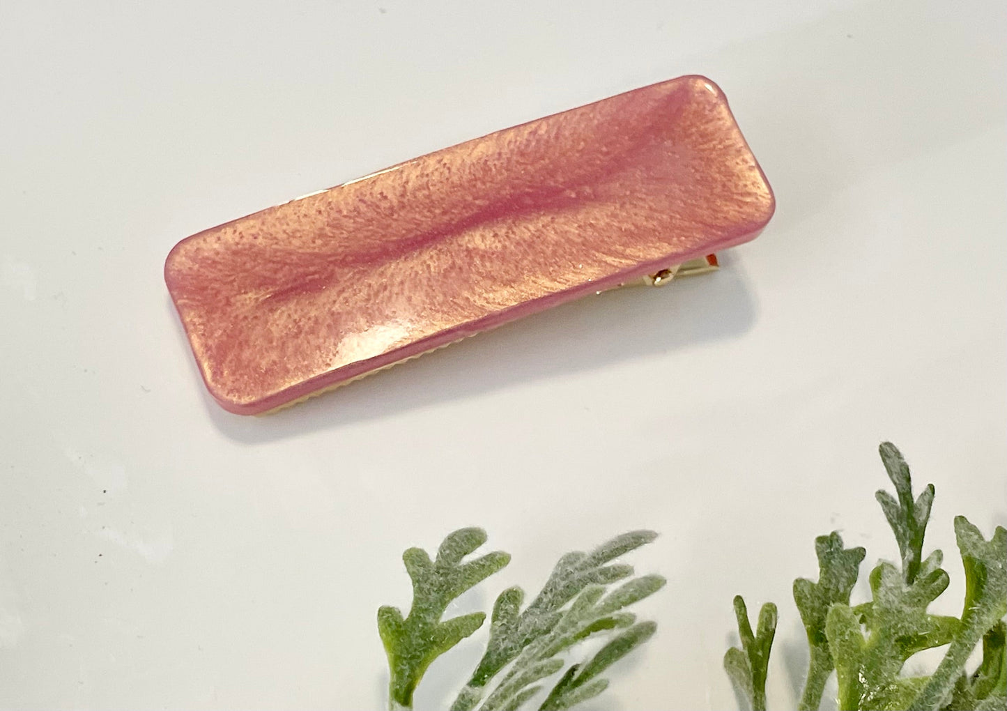 Resin Hair Clips - Deep Rose Gold