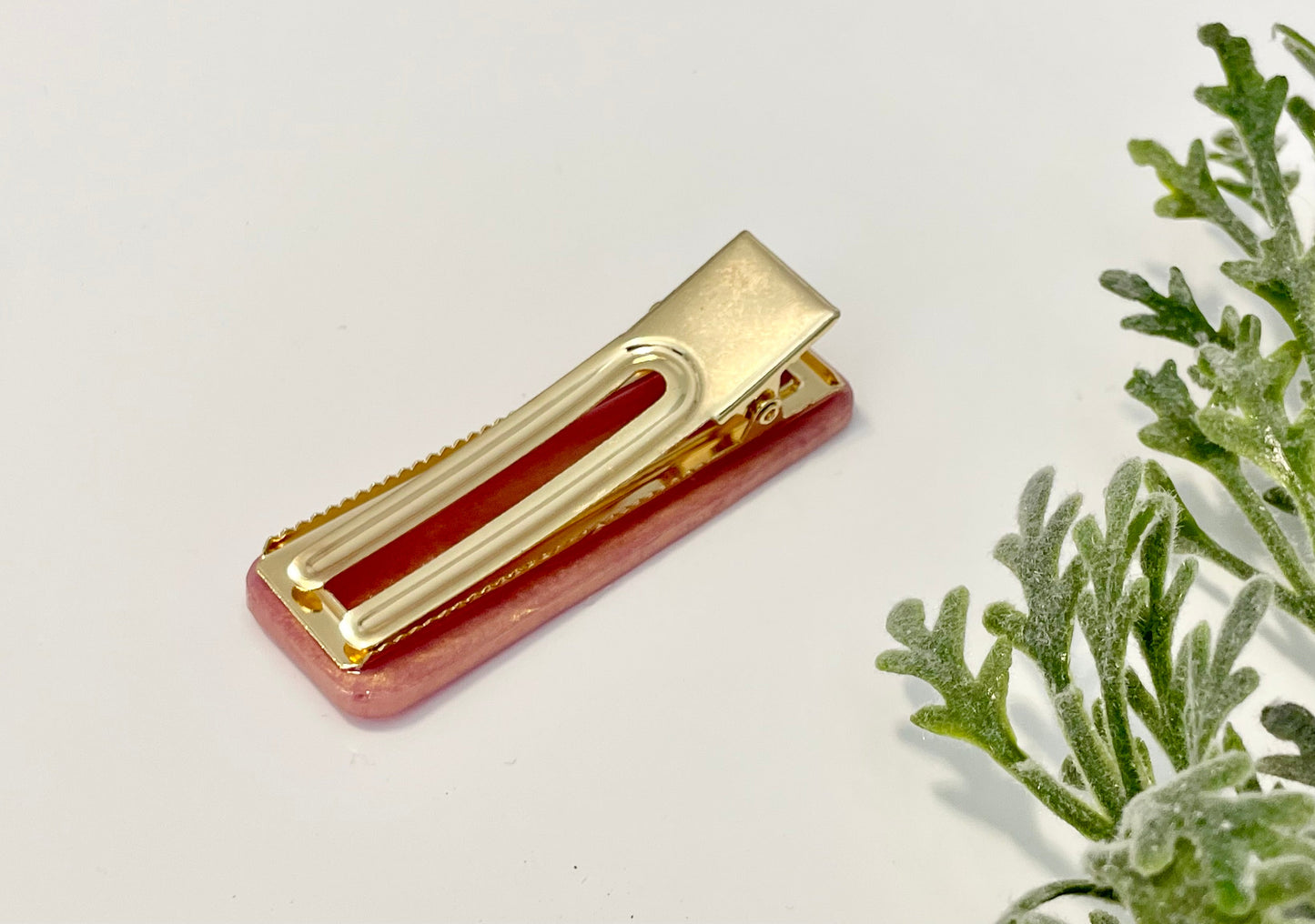 Resin Hair Clips - Deep Rose Gold