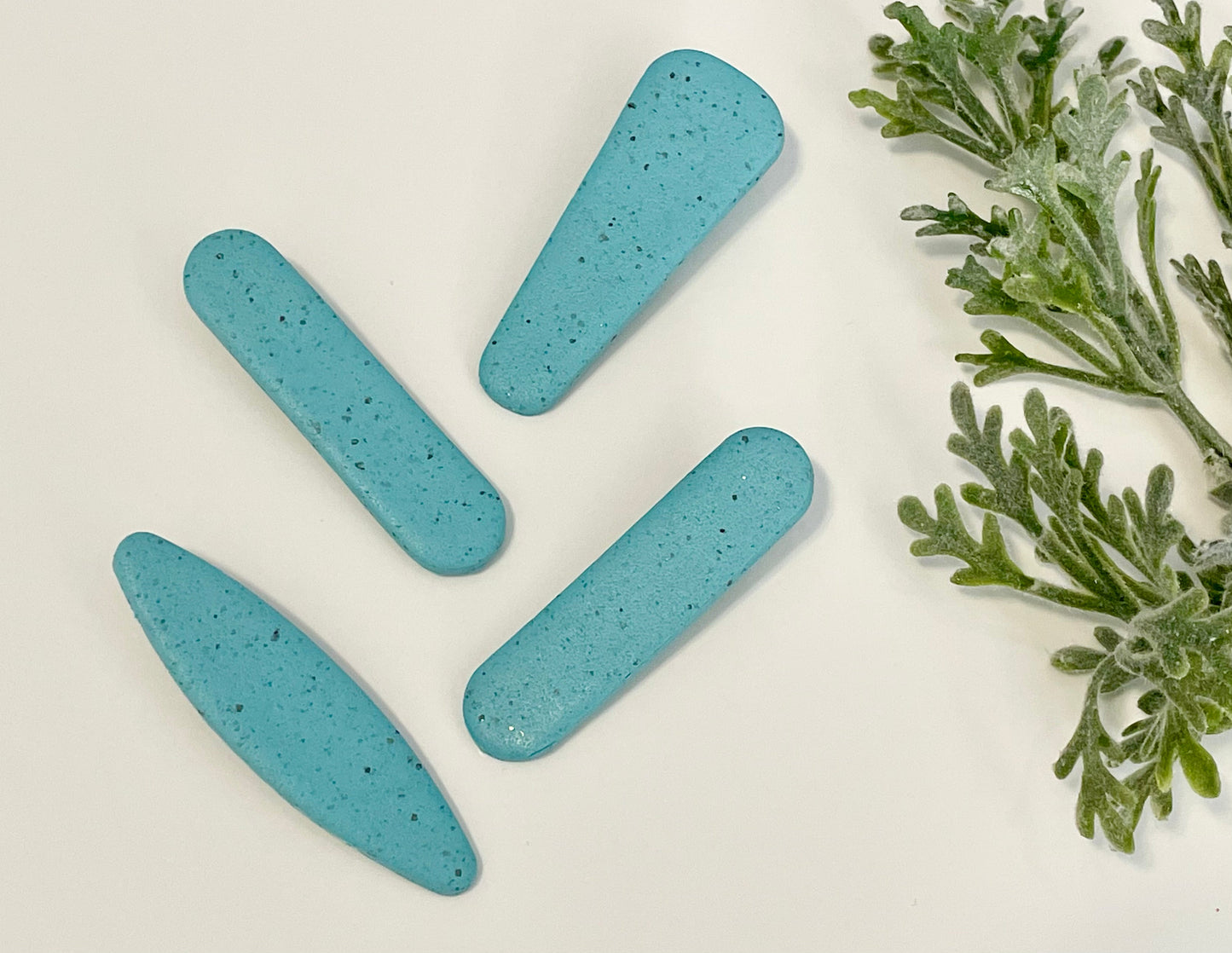 Clay Hair Clips - Turquoise