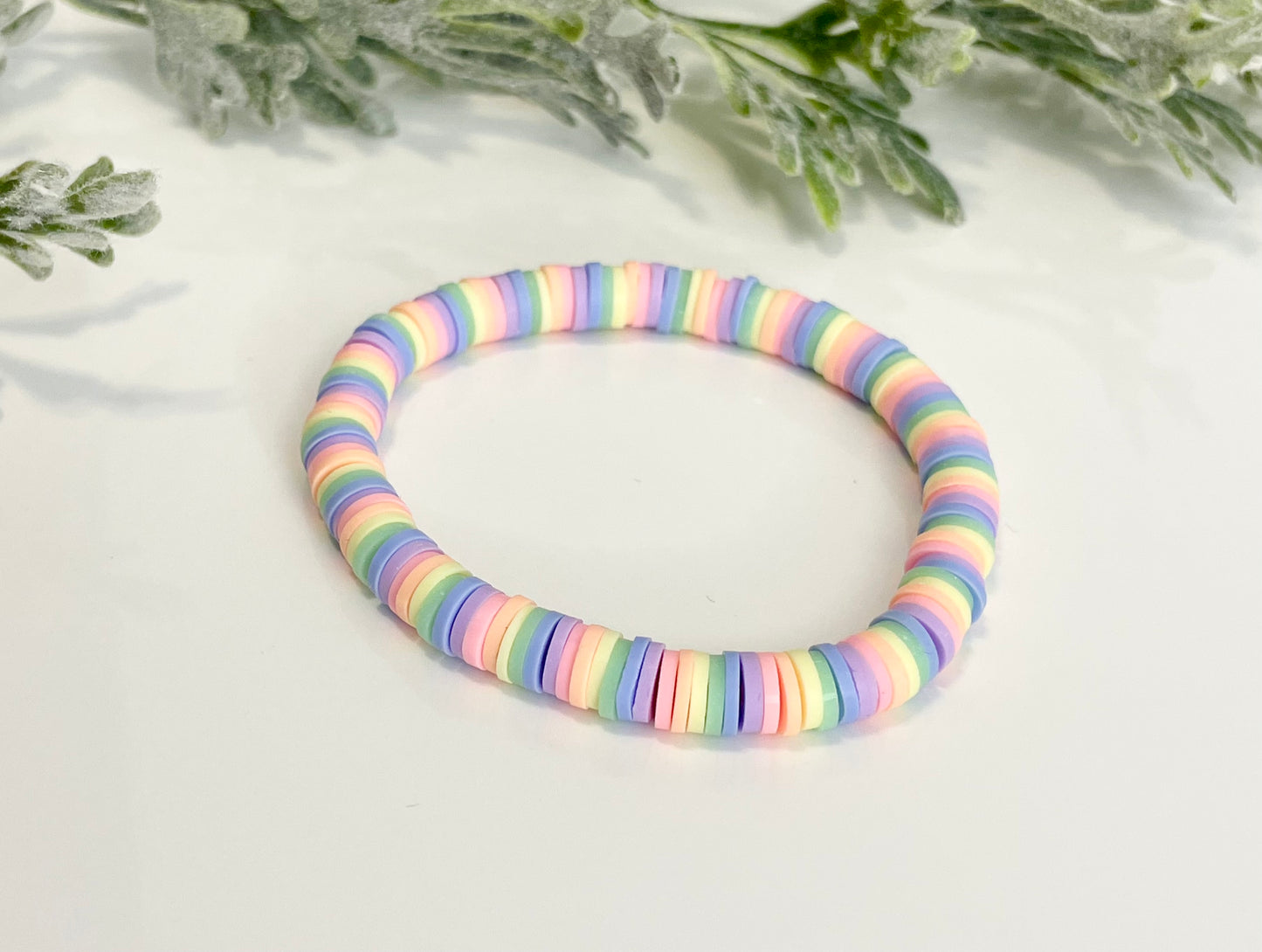 Heishi Stack Bracelets - White & Pastels (Youth Sizing)