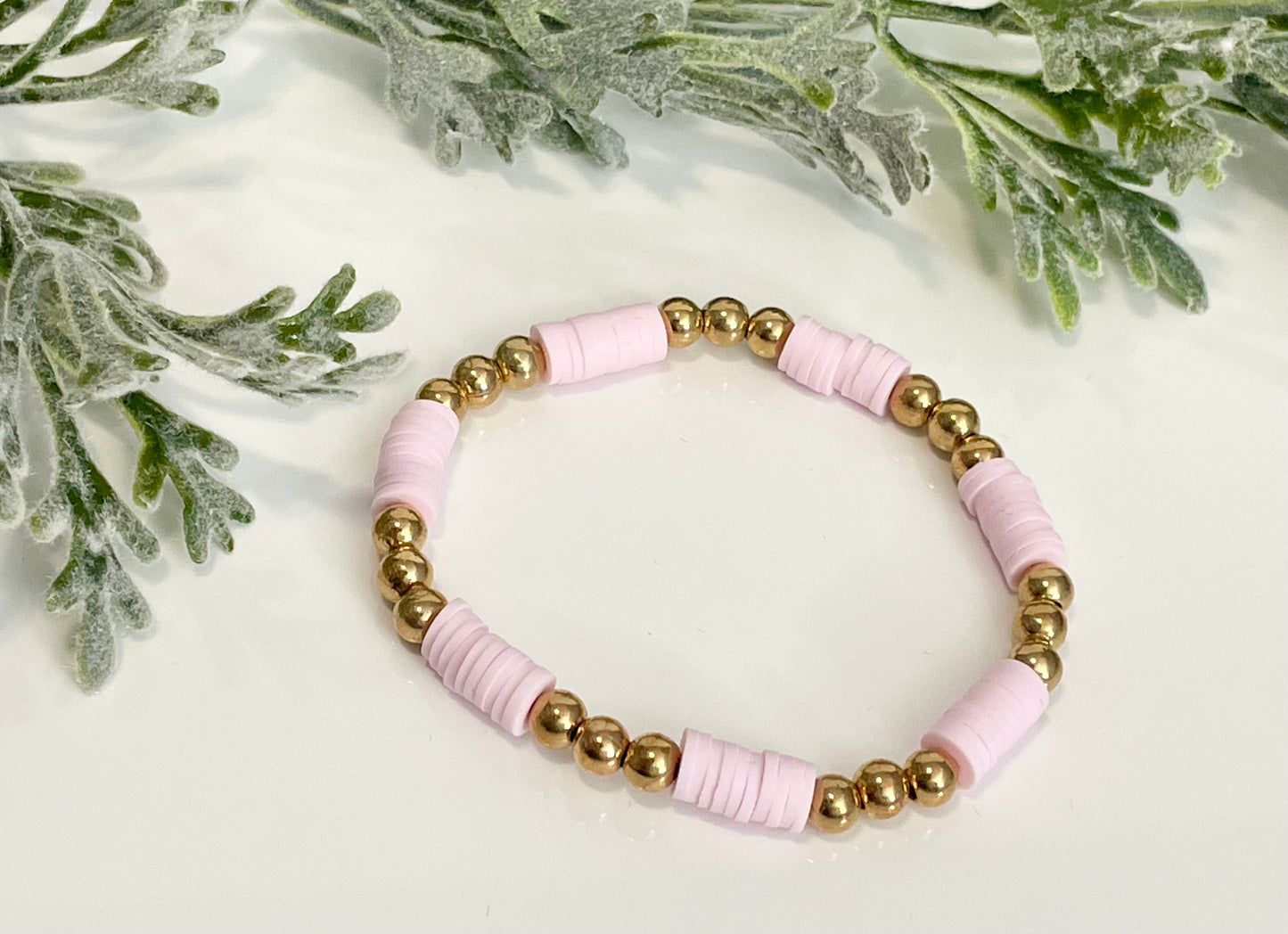 Heishi Stack Bracelets - Pinks & Gold