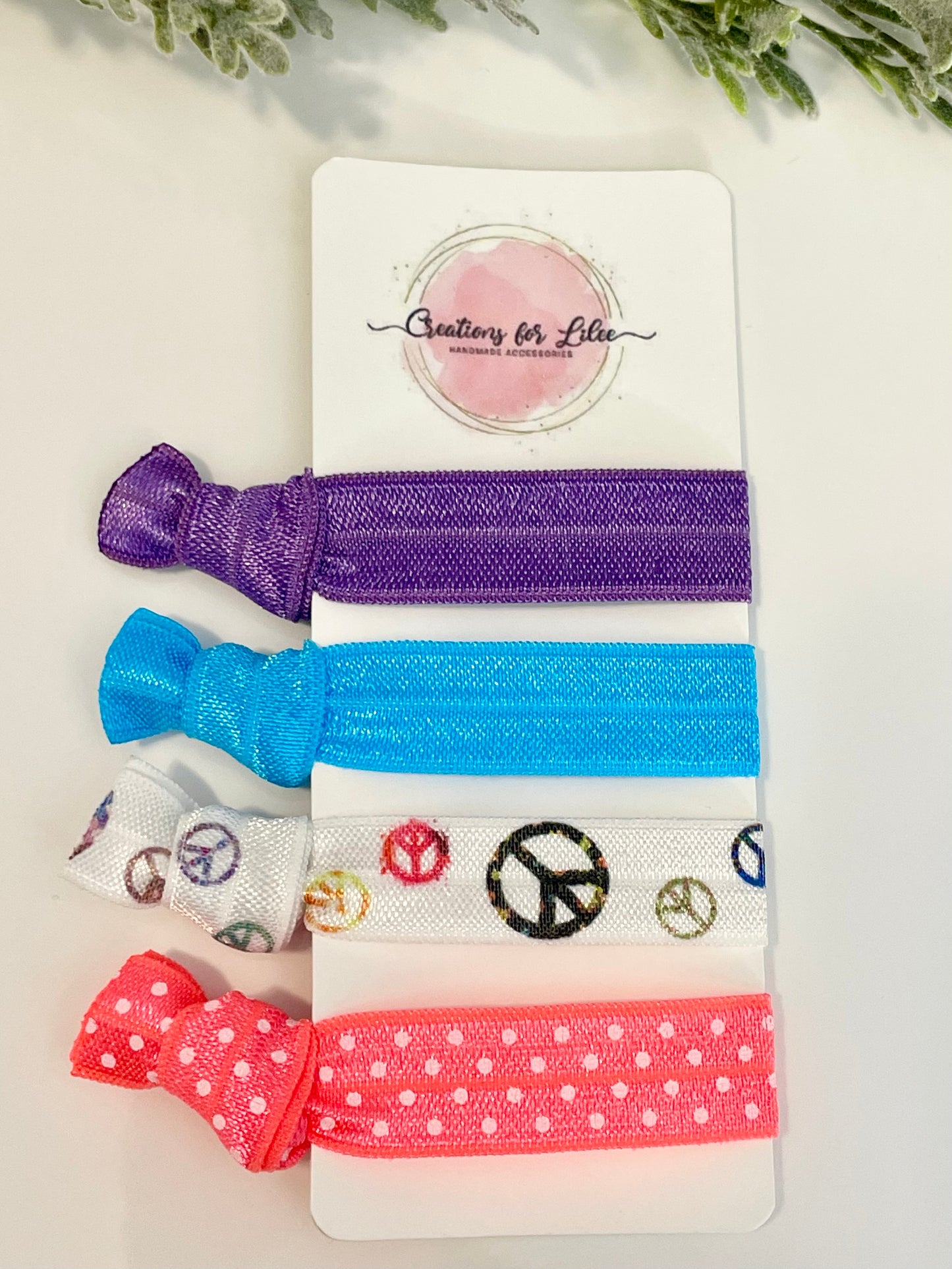 No Crease Hair Elastics - Peace