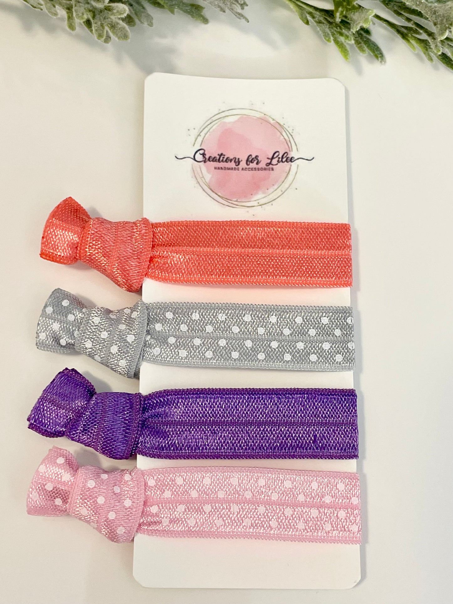 No Crease Hair Elastics - Polka Dots