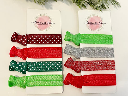 No Crease Hair Elastics - Holiday Colors