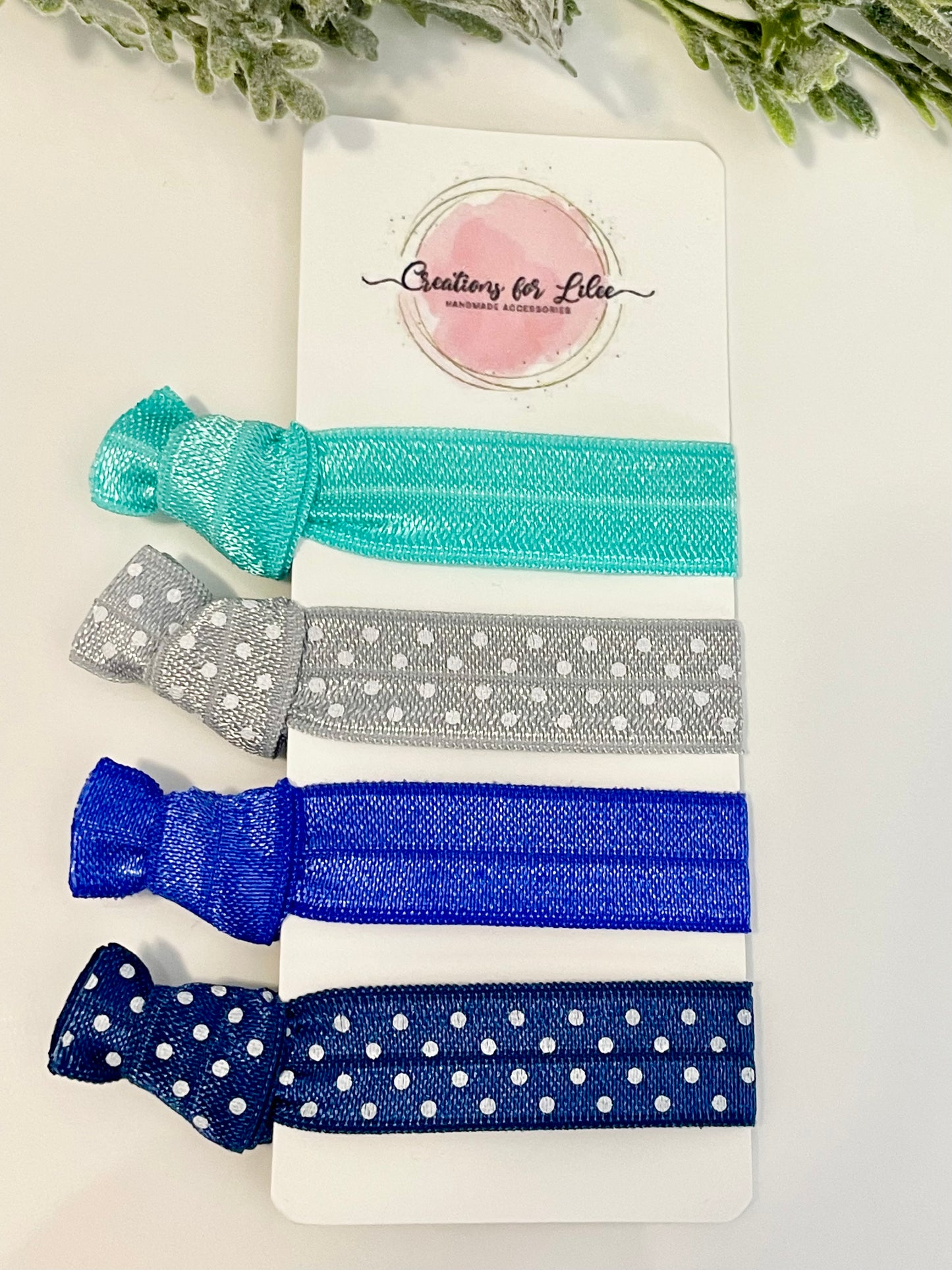 No Crease Hair Elastics - Colorful Polka Dots