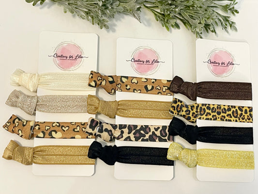 No Crease Hair Elastics - Leopard Print