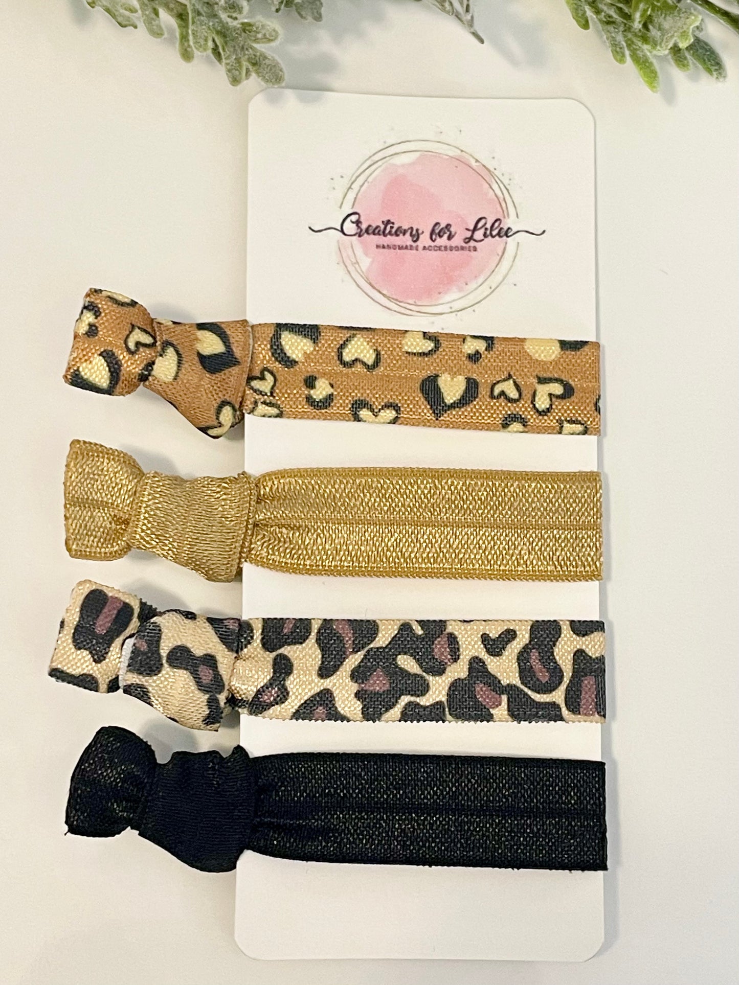 No Crease Hair Elastics - Leopard Print