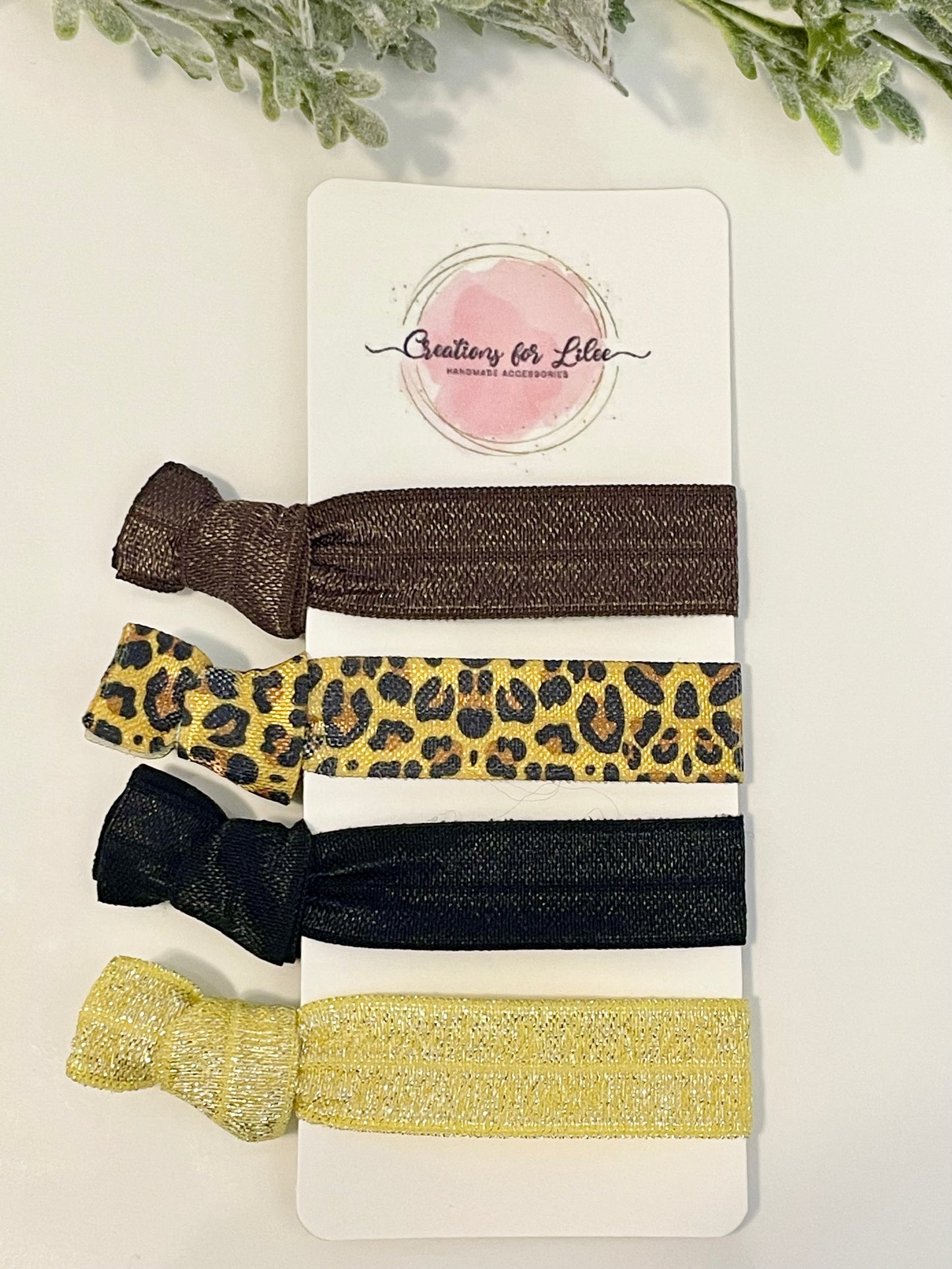 No Crease Hair Elastics - Leopard Print